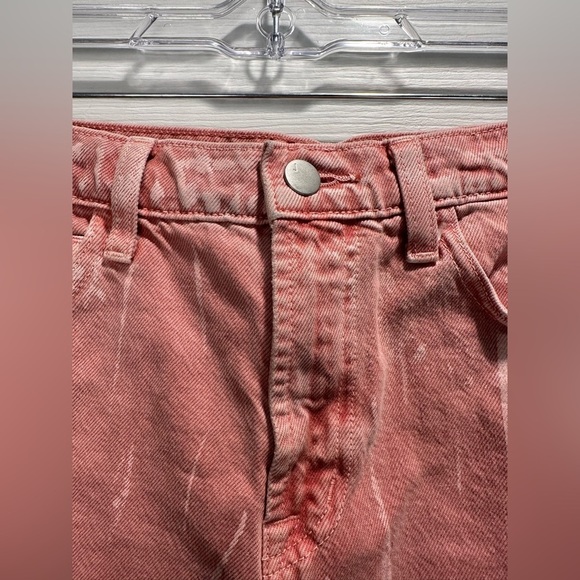 J Brand Women’s Jules High Rise Short Raw Cut Rigid Denim Pink Painted Portal 24 - Picture 5 of 8